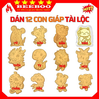Miếng dán mạ Vàng 12 Con Giáp mang lại may mắn phù hộ điều tốt đẹp cho người sử dụng - SHOP PHỤ KIỆN BEEBOO