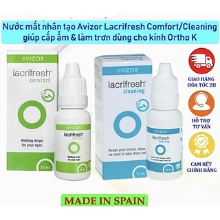[HOẢ TỐC] Nước nhỏ mắt, nước mắt nhân tạo Avizor Lacrifresh Comfort / Cleaning 15ml - CHÍNH HÃNG