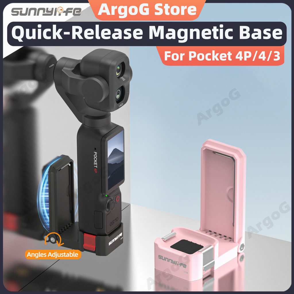 Sunnylife DJI Pocket 4 Pro 3 Đế Giá Đỡ Từ Tính Tháo Lắp Nhanh Điều Chỉnh 180° Phụ Kiện