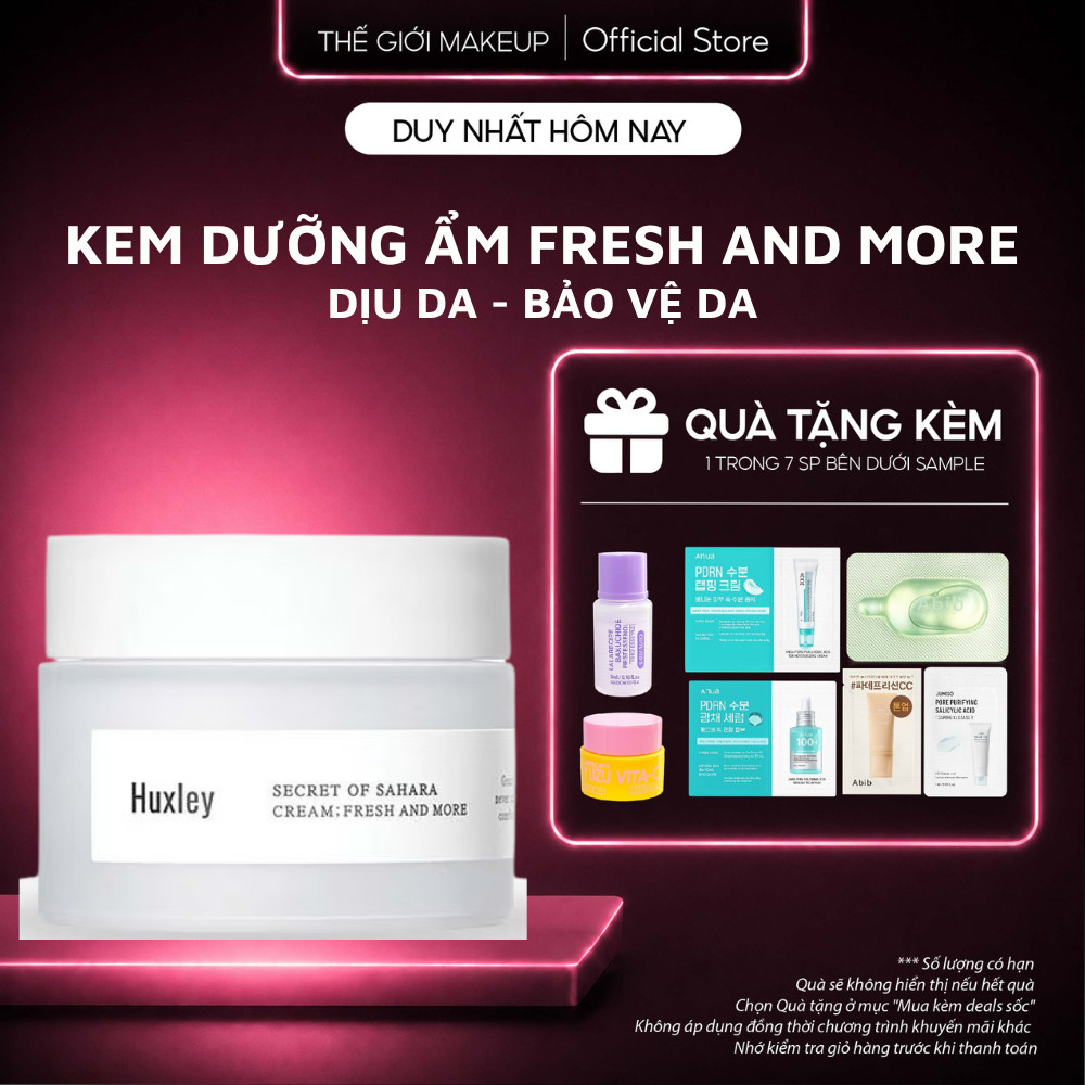Kem Dưỡng Huxley Secret Of Sahara Cream Fresh And More 50g Dưỡng Ẩm Căng Mượt - Thế Giới Makeup