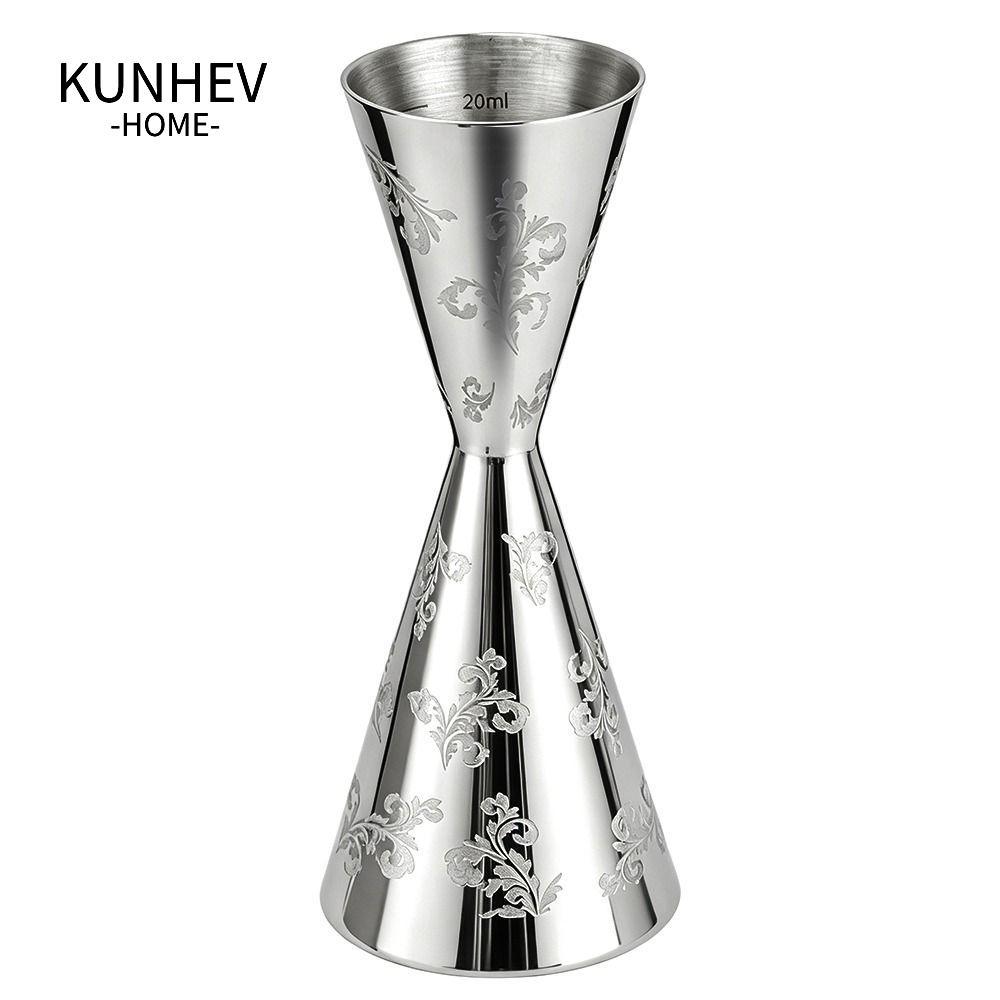 KUNHEV Double Head Jigger, 30 / 60ml Cocktail Jigger Cup, Lá chuyên nghiệp Thiết kế sọc Bartending J