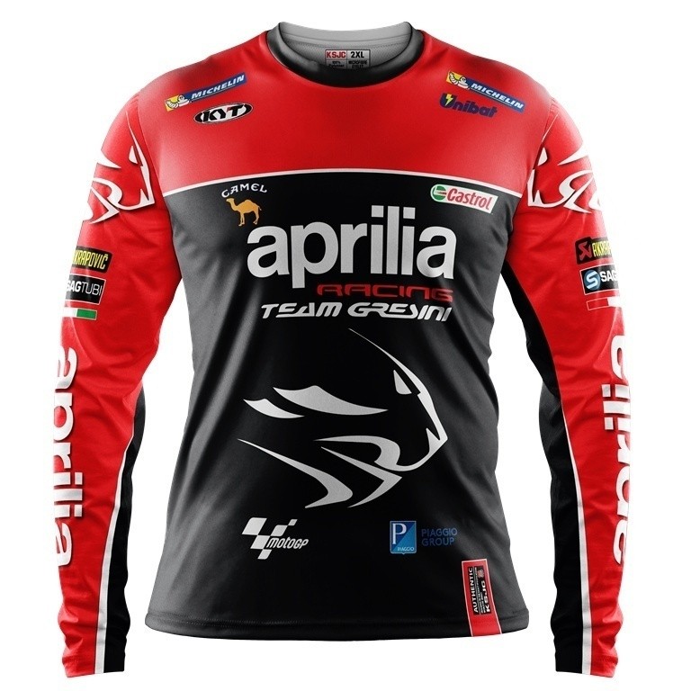 Phổ biến l aprilia baju jersey aprilia motogp dài tay đi xe máy quần áo size xs-6xl