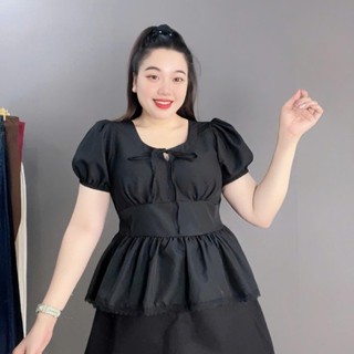  Áo bigsize nữ kiểu baby doll tay phồng dáng peplum form xinh hack dáng nhiều màu dễ phối đồ 60-92kg A304 