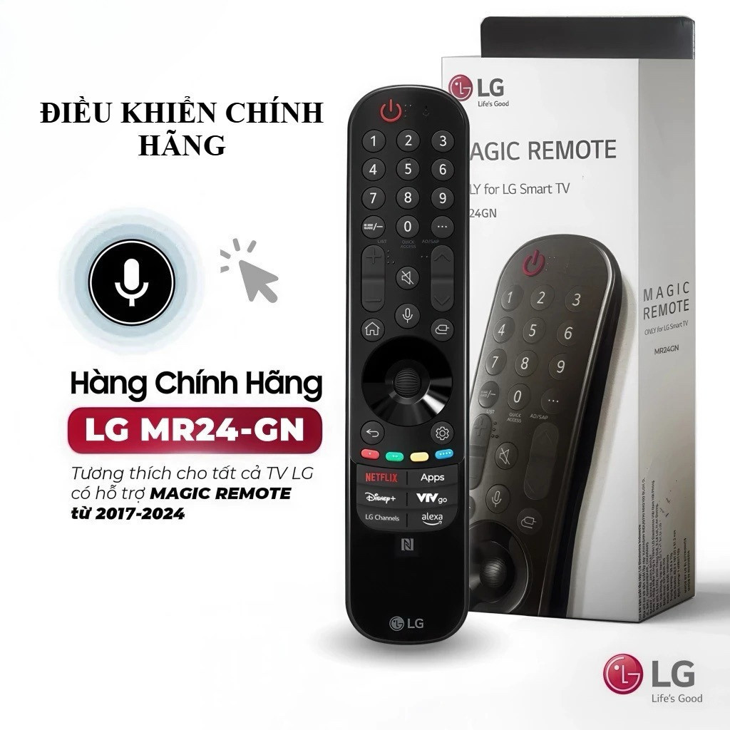 [CHÍNH HÃNG] Remote Giọng Nói LG MR24 Tương Thích Các Đời 2017 - 2024 - FULLBOX HỘP TRẮNG - Phím VTV