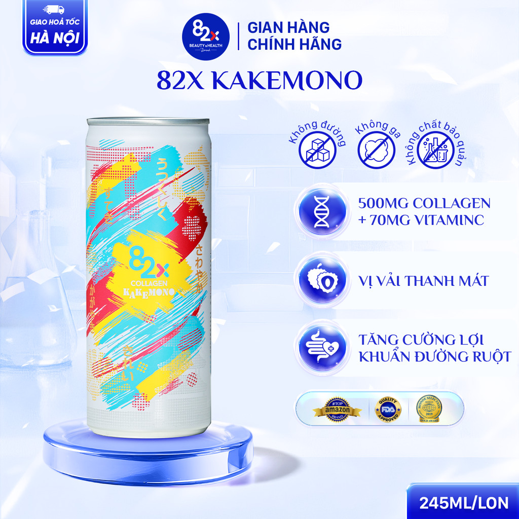 Thực phẩm bổ sung Collagen beauty drink 500 miligram mixed with Vitamin C 70 miligram, pink guava flavor Lon 245ml