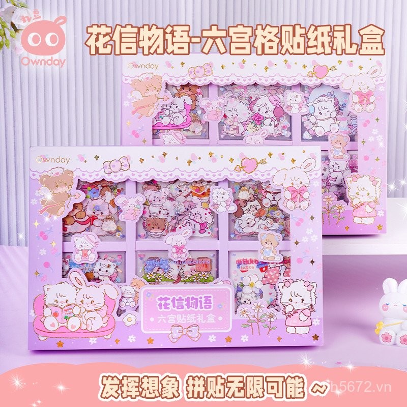 Thẻ Nhãn Dán Dễ Thương Cô Gái Nhỏ mikko Sổ Tay Câu Chuyện Sáu Cung Điện Dán ownday Bộ Hoa Thư Hộp Qu