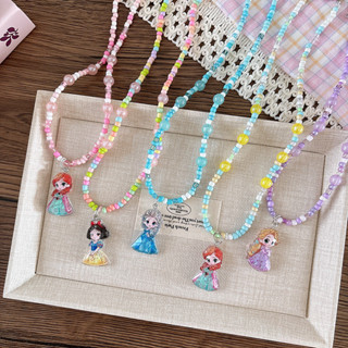 Công Chúa Trẻ Em Lấp Lánh Đính Hạt Vòng Cổ Nhân Vật Hoạt Hình Mặt Dây Chuyền Trang Sức Cho Bé Gái