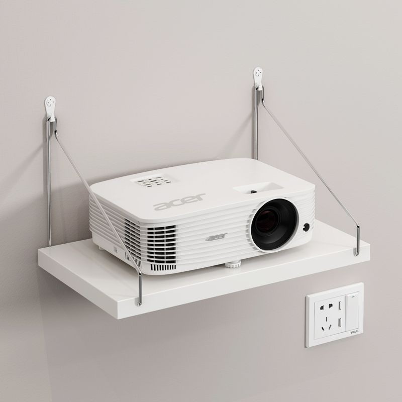 New Product#Projector Stand No-Drill Living Room Wall-Mounted Storage Rack Router Organizer Bookshel