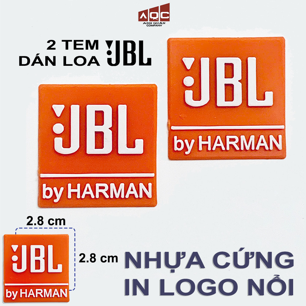 Bộ 2 TEM dán loa JBL cỡ 2.8 x 2.8 cm tem dán cho dòng loa cầm tay, loa bluetooth và loa vi tính
