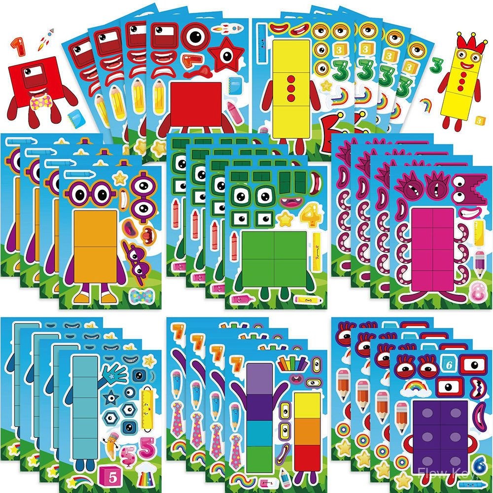 8 Numberblocks Numberblocks Dán Đồ Chơi Trò Chơi Trẻ Em Khai Sáng Trang Trí Máy Tính Để Bàn Dán