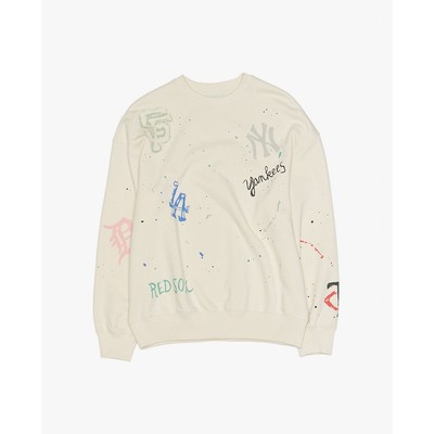 MLB - Áo sweatshirt unisex cổ tròn tay dài in logo_3AMTG0154-00CRS