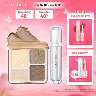 Judydoll Combo bảng tạo khối bắt sáng highlight và son bóng đầu sắt Iron Watery Lip GLoss