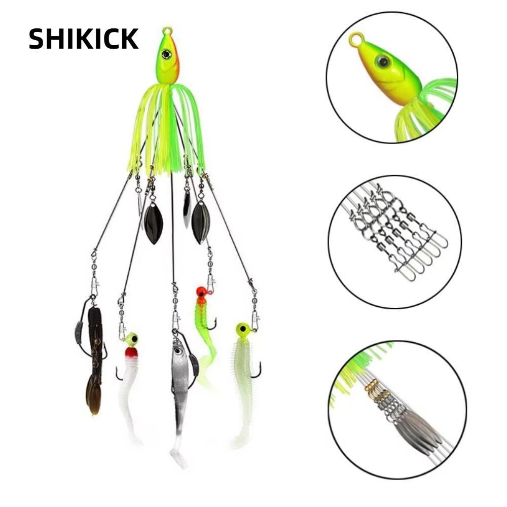 SHIKICK Alabama Rig Mồi Câu Cá, Spinner Jigging Soft Swimbait, Dù Bơi Tấn Công Nhóm Mồi Câu Cá Biển
