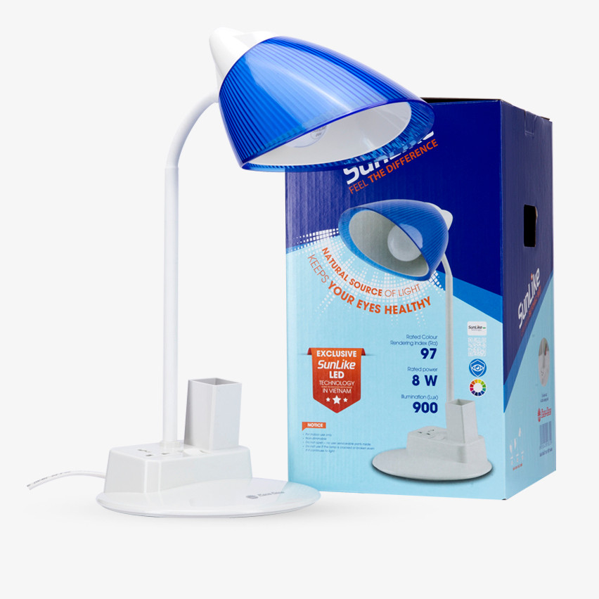 Đèn bàn bảo vệ thị lực tích hợp ổ cắm và ống đựng bút Rạng Đông - Model: RD-RL-40 8W (OC-OB)
