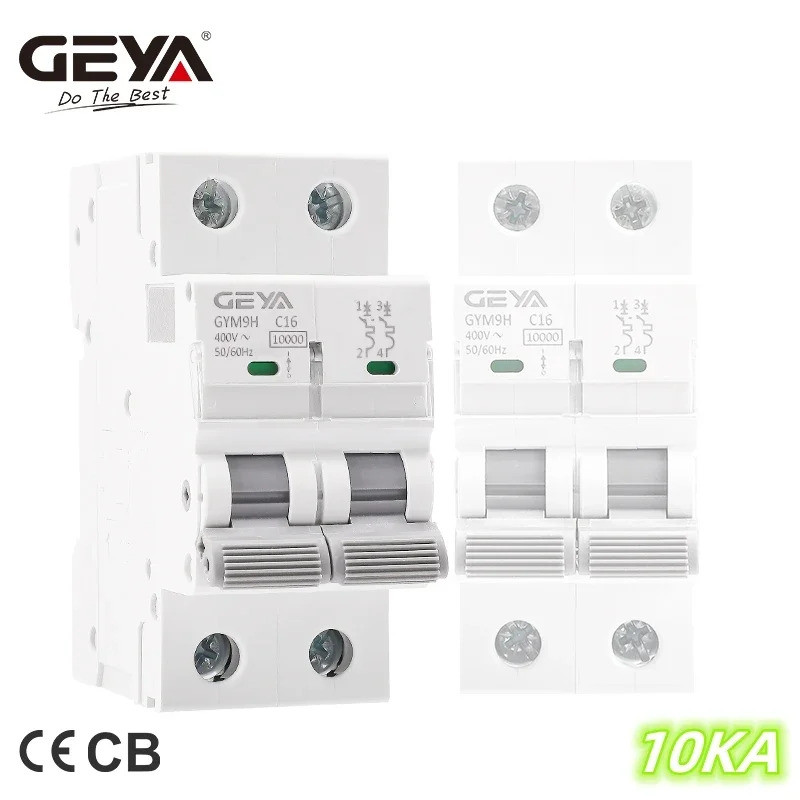 Trung Quốc GEYA GYM9H 10KA MCB 2P 6A 10A 16A 20A 25A 32A 40A 50A 63A Bộ ngắt mạch 220V C Đường cong