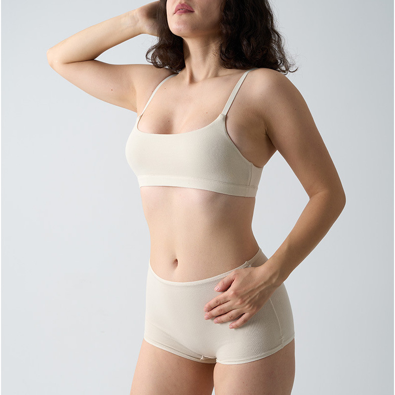SKIMS SOFT Cotton Bra Short Cotton bra without padding for women, cotton boxer briefs underwear set
