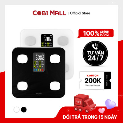 Cân Điện Tử H-Life Màn Hình VA Thông Minh Theo Dõi Chỉ Số Cơ Thể, 2 Màu – Cobi Home