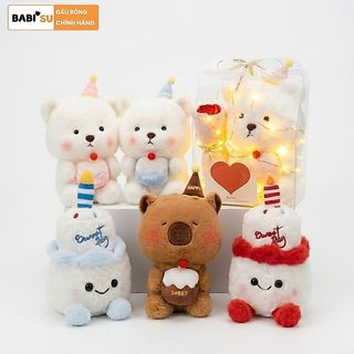 Gấu Bông Sinh Nhật 25Cm Hình Bánh Kem, Lena, Capybara  Dễ Thương Kèm Set Quà Tặng Làm Quà Sinh Nhật Cho Bé,bạn Gái,Trai