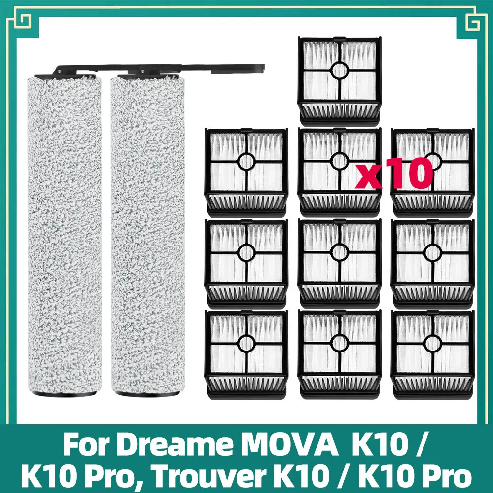 Tương thích cho MOVA K10 / K10 Pro, Bộ dụng cụ thay thế máy hút bụi Trouver K10 / K10 Pro Con lăn Bà