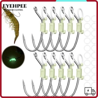 EYEHPEE Móc Tôm Sống Dạ Quang 5/10/20 Cái - Bộ Mồi Bền, Sáng, Không Rối - Phù Hợp Câu Cá Ngoài Trời