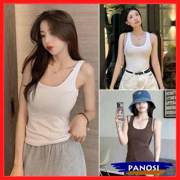 Áo ba lỗ nữ tanktop cổ vuông áo kiểu nữ thiết kế 2 dây bản to from ôm siêu tôn dáng chất cotton thoáng mát A312-PANOSI