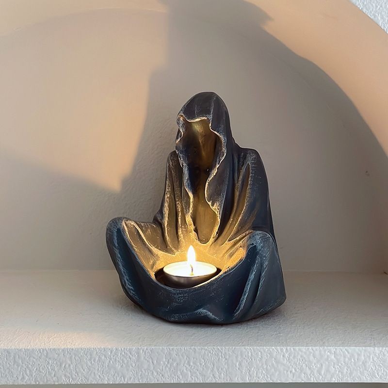 Nến Thơm Blue Ghost Wizard Đồ Trang Trí Giá Đỡ Nến Khay Nghệ Thuật Vintage Độc Đáo Sáng Tạo Tiệc Tùn