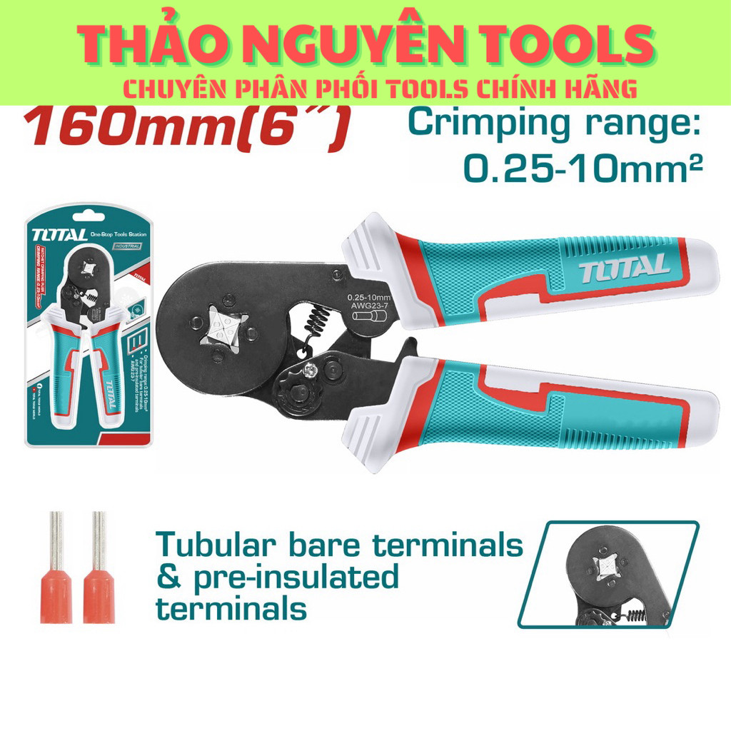 Kềm bấm cos đầu dây cách điện AWG23-7 Total THCPG2510