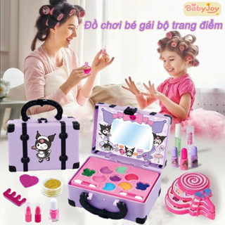  【BabyJoy Đồ chơi bé gái bộ trang điểm cao cấp,Hộp dụng cụ trang điểm đồ chơi cho bé mỹ phẩm cho trẻ em 