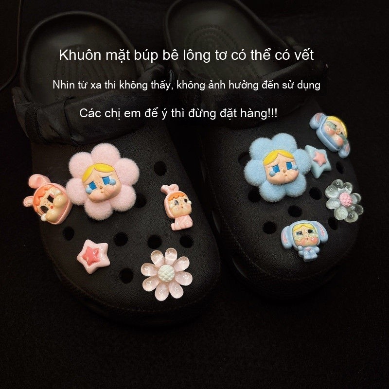 [Giảm giá 50%] Bộ khóa trang trí giày lỗ 11 miếng | Giày trang trí búp bê Don 't Cry dễ thương | Tự làm labububububutu