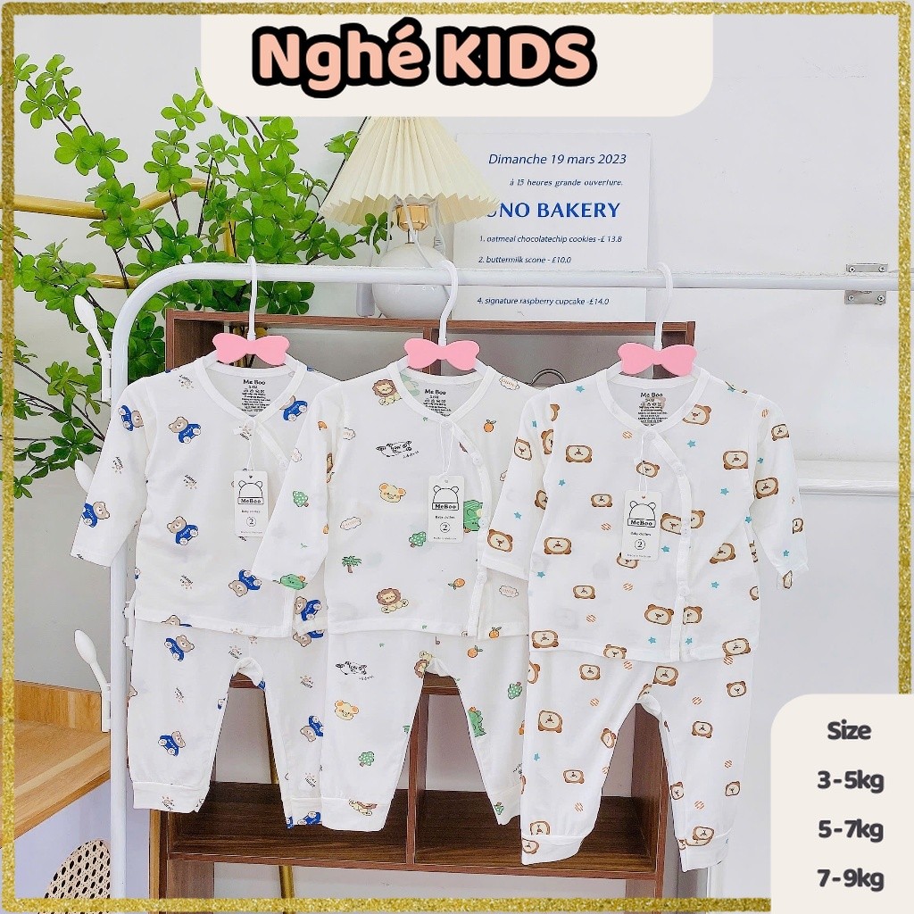 Bộ Dài Tay Sơ Sinh Cho Bé Trai Bé Gái - Bộ Dài Tay Thun Lạnh Peptit Minky Mom Họa Tiết Mát Lạnh Thấm Hút Tốt [Nghekids]