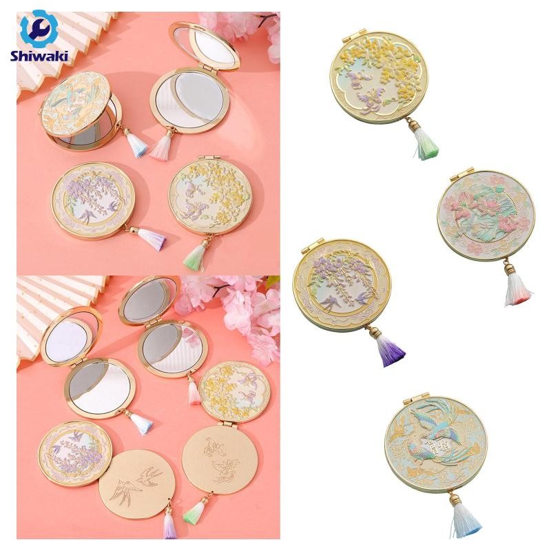 Gương trang điểm Gương cầm tay Gương bỏ túi Gương du lịch Gương nhỏ gọn Gương kim loại tròn có thể g