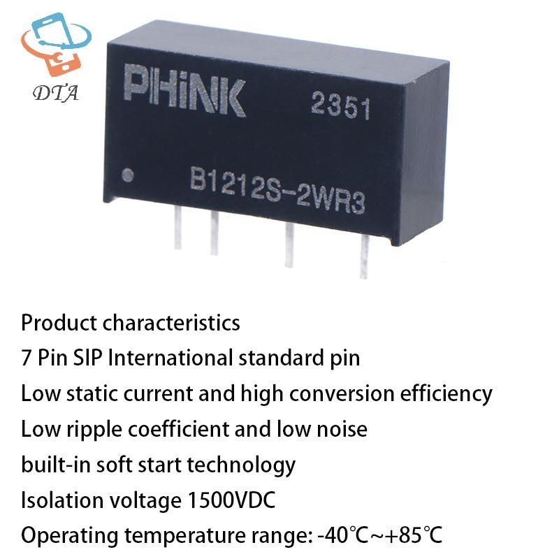 [DTA] ck B1212S-2W B1212S-2WR2 / R3 12V Đến 12V DC-DC Mô-đun nguồn cách ly Bảo vệ ngắn mạch Phụ kiện