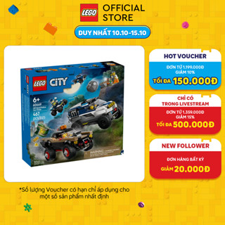 LEGO CITY 60449 Đồ Chơi Lắp Ráp Truy Đuổi Cảnh Sát Xe Địa Hình (467 chi tiết)