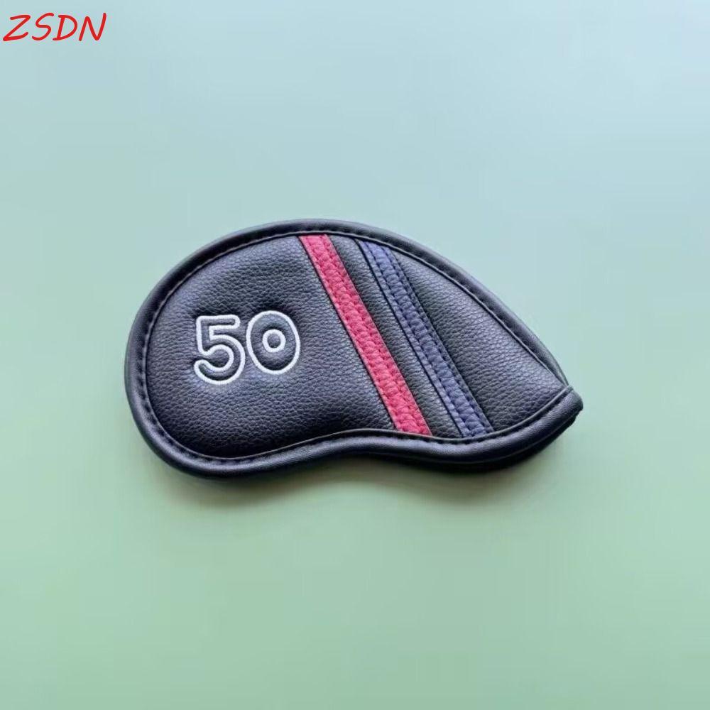 ZSDN Golf Wedge Cover, Da PU 48 50 52 54 Độ Sand Wedge Headcover, Black / White Angle Club Big Numbe