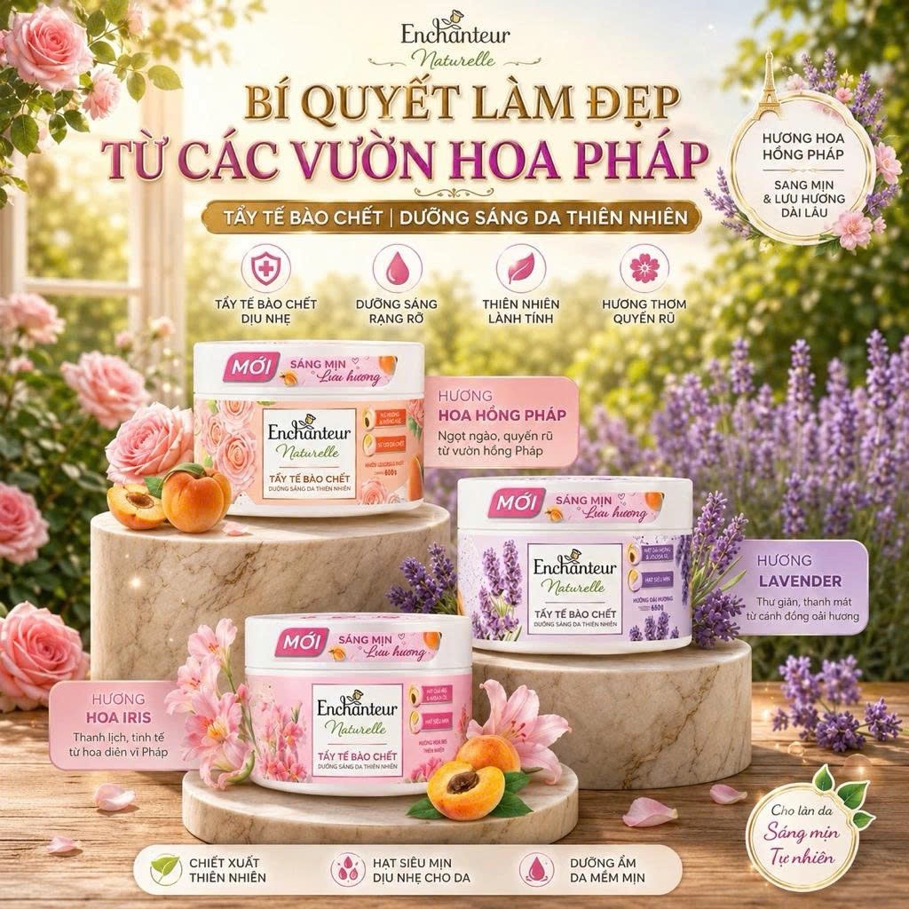 Tẩy Tế Bào Chết Dưỡng Sáng Da Enchanteur Naturelle (250G)