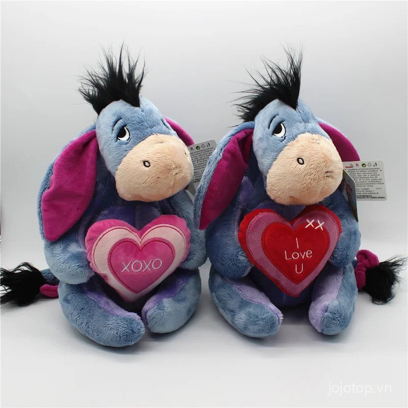 1 Cái 30cm = 11.8inch Chính Hãng Eeyore Donkey Sang Trọng Mềm Búp Bê Eeyore Với I LOVE U Đồ Chơi Trá