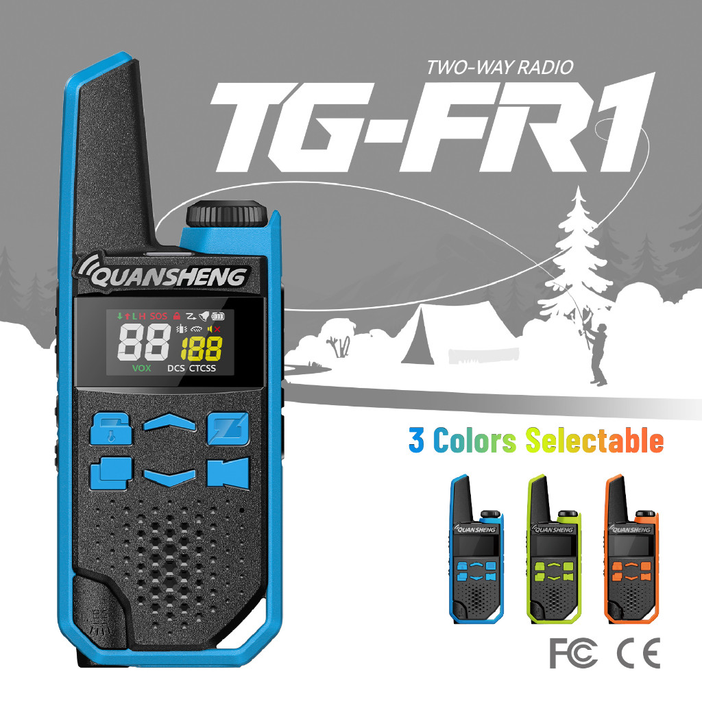 2 Chiếc QUANSHENG TG-FR1 PMR446 Bộ Đàm 16CH Giấy Phép Miễn Phí Hai Chiều Ham Radio