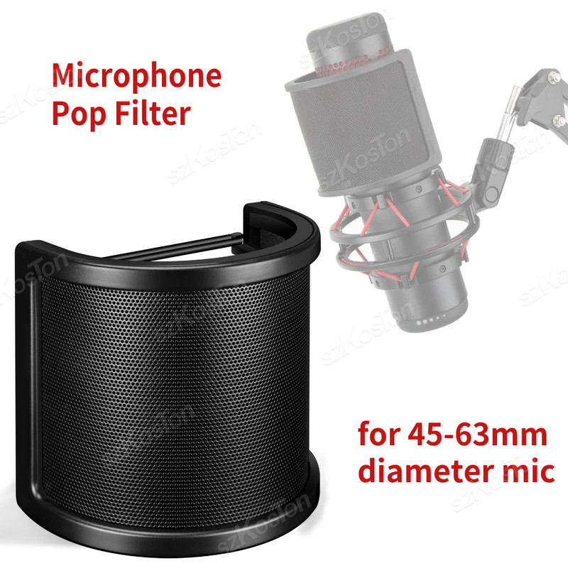 Micro Condenser Pop Lọc Lưới Kim Loại Xốp Truyền Phương Tiện Ghi Âm Micro Kính Chắn Gió Bao Lá Chắn 