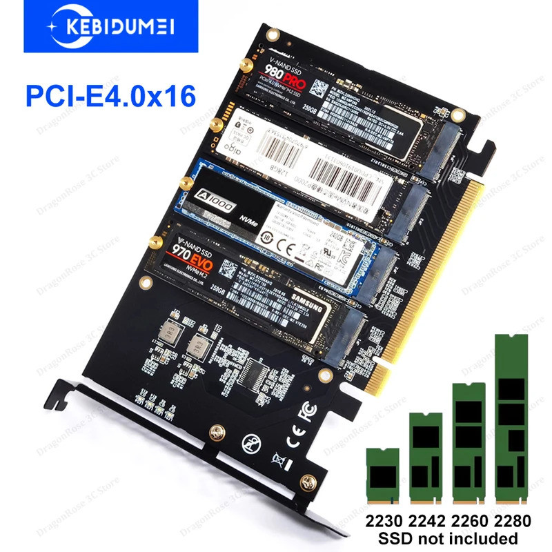M.2 NVME SSD sang PCIe 4.0 3.0 Adapter M.2 SSD GEN4 PCIe 4.0 PC Bo Mạch Chủ X1 X4 X8 X16 Thẻ Mở Rộng