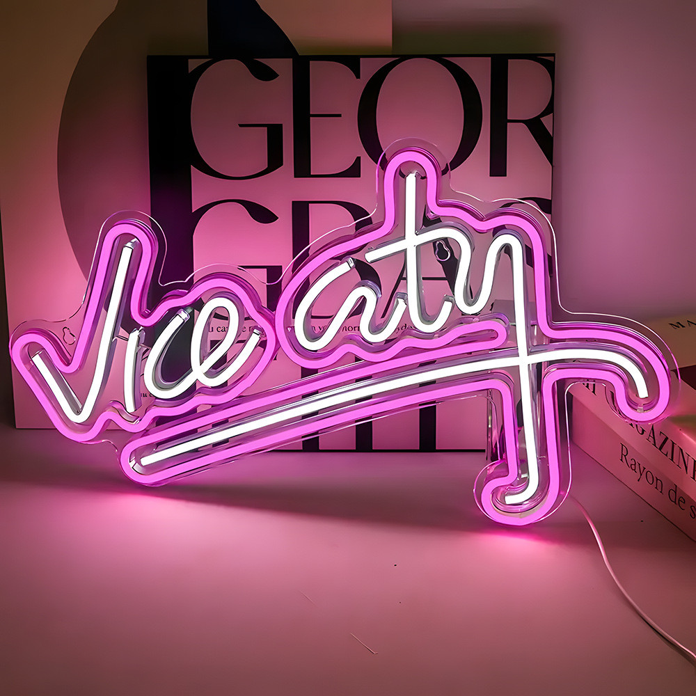 Đèn Neon Vice City Trang Trí Game E-sports Chữ Phát Sáng R Star Logo Vice City Đèn Trang Trí GTA