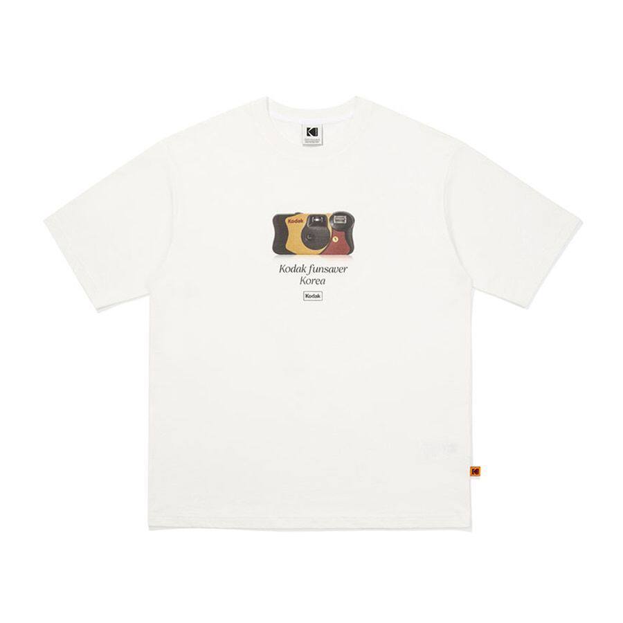 Kodak Kodak Kodak 100% Cotton Top Cổ Tròn Tay Ngắn Phù Hợp Với Nam Nữ Áo Thun 45435