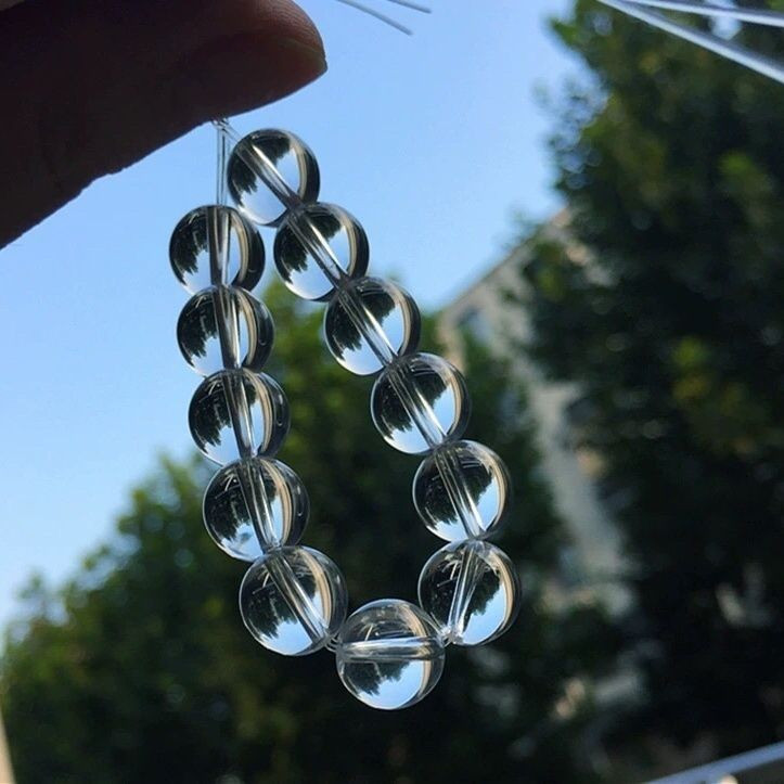 Mineral particles8a10tt White Crystal East Sea16mm East China Sea Round Bead Crystal Bracelet tb Lar