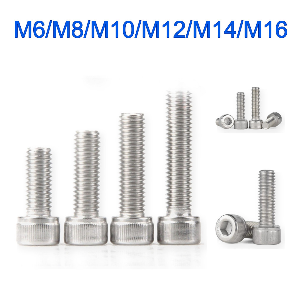 INOX 304 Bu lông lục giác chìm đầu trụ ren mịn M6*0.75*8 M6*0.75*10 M6*0.75*12 M6*0.75*16 M6*0.75*20