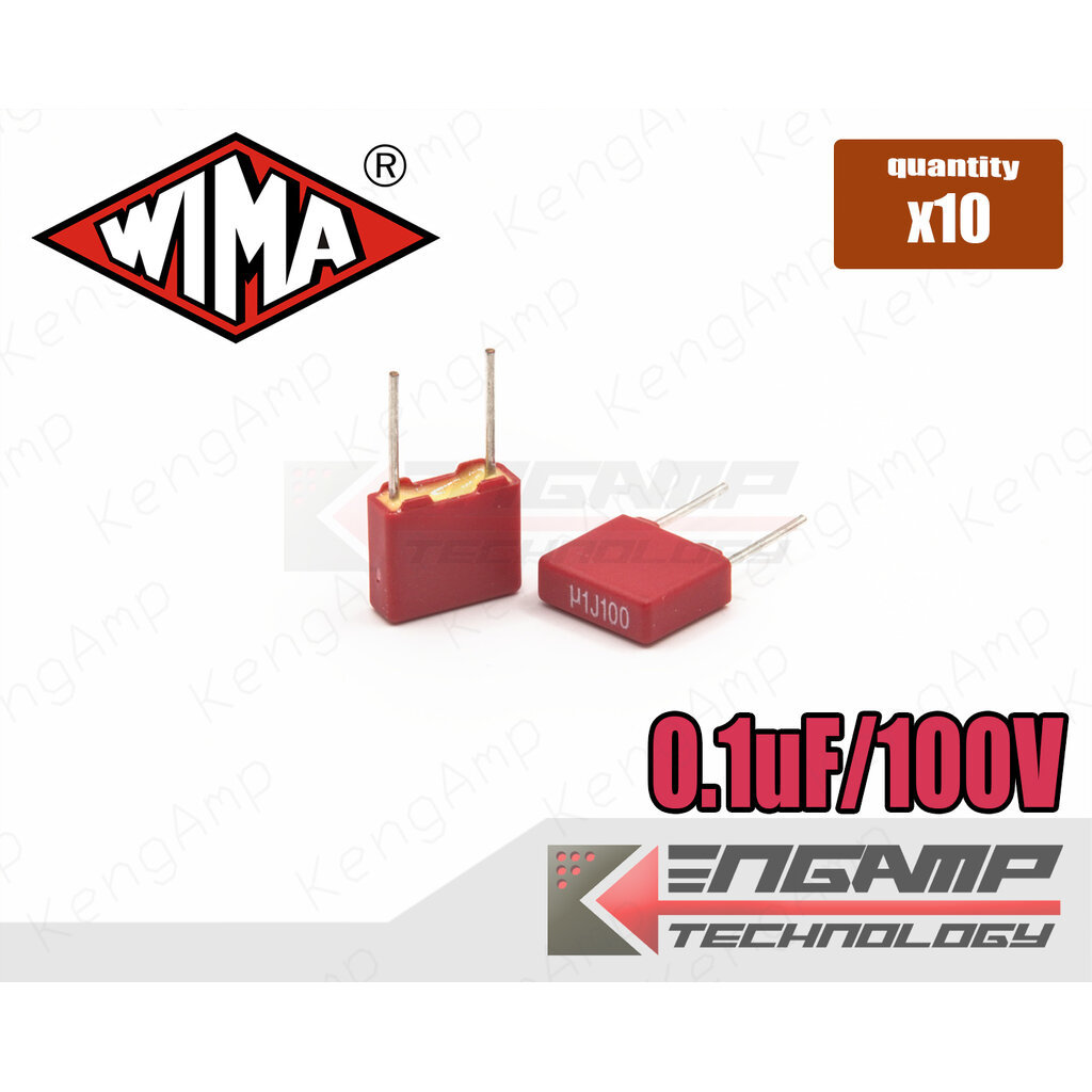 (10 Miếng) [F-CAP] 0.1uF / 100V WIMA MKS2 5% 2.5x7.2x6mm P = 5