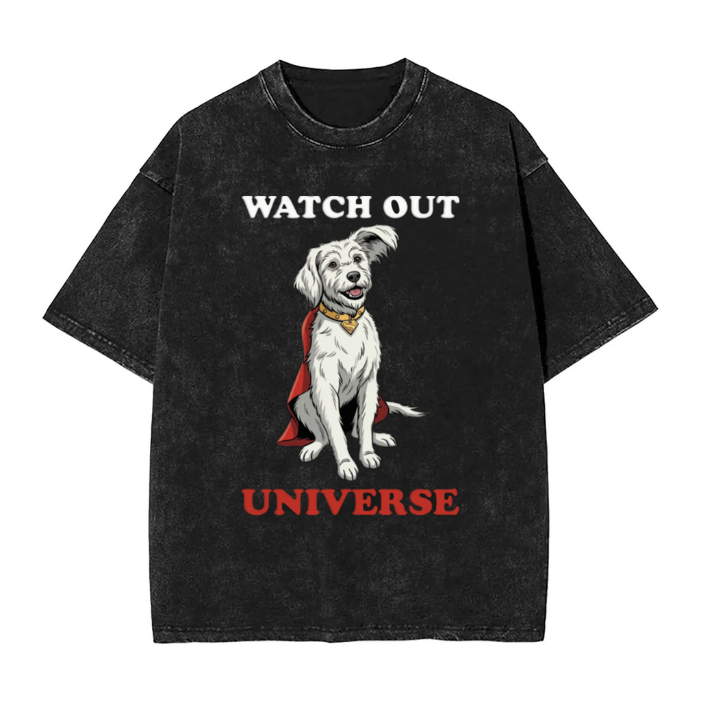 DC Supergirl Krypto the Superdog In Đồ Họa Nam Nặng 100% Cotton Rửa Quá Khổ Đau Khổ Áo Thun Tay Ngắn