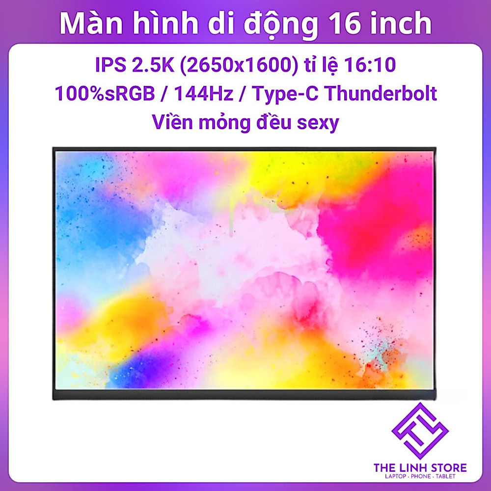 Màn hình di động 16 inch dải màu 100%sRGB 2.5K 144Hz Type-C Thunderbolt - Tặng kèm bao da