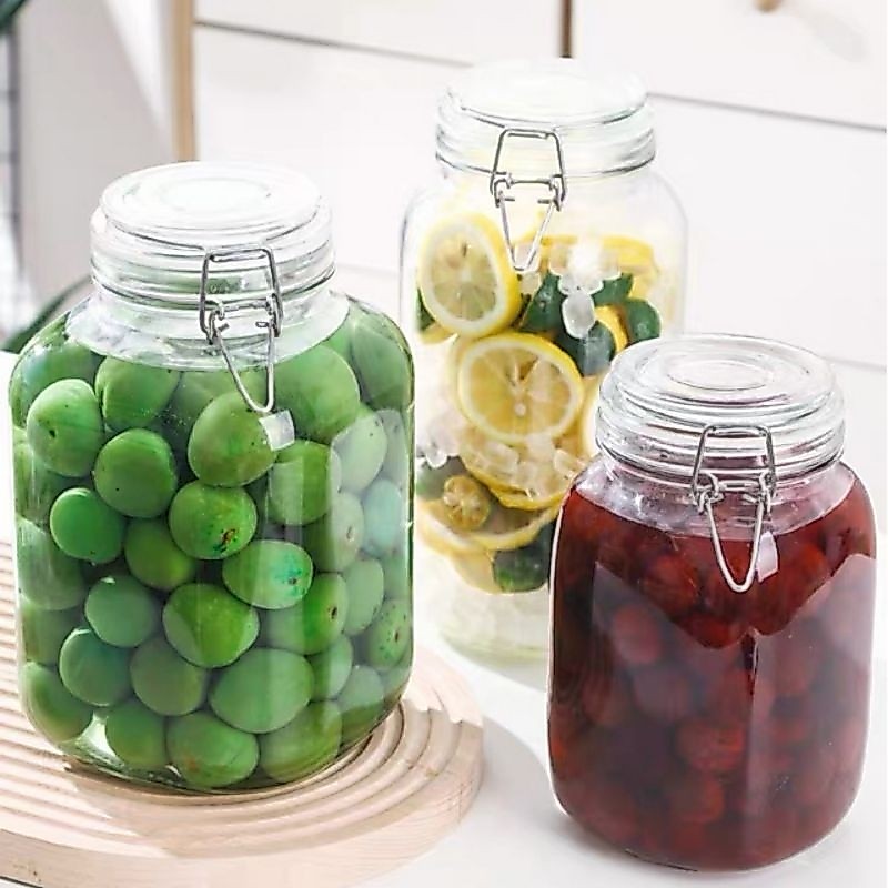 Hũ khóa 3 lít ,4 lít, 5 lít / hũ thủy tinh nắp gài  3000 ml ,4000ml, 5000ml dáng tròn và dáng vuông 