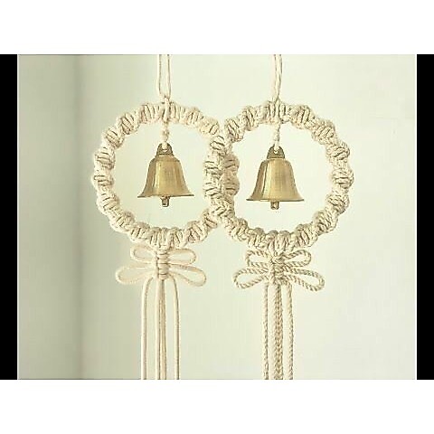 Vòng chuông treo cửa trang trí noen, vòng nguyệt quế macrame