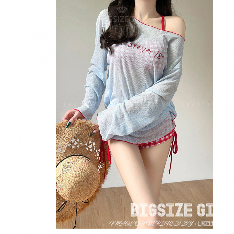 Bộ Đồ Bơi Nữ Bigsize Bikini Quần Áo Tắm Tay Dài Kiểu Kín Đáo Yếm Chông Nắng 3 Mảnh Che Bụng Mỡ Đi Biển Mùa Hè Sexy | BigBuy360 - bigbuy360.vn