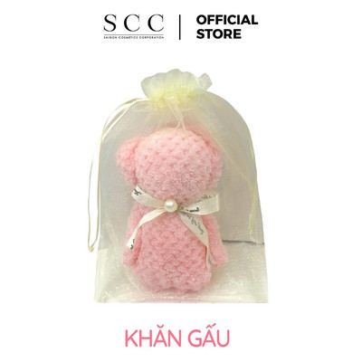 [HB GIFT] Khăn Tay Xếp hình Gấu Có Túi Voan